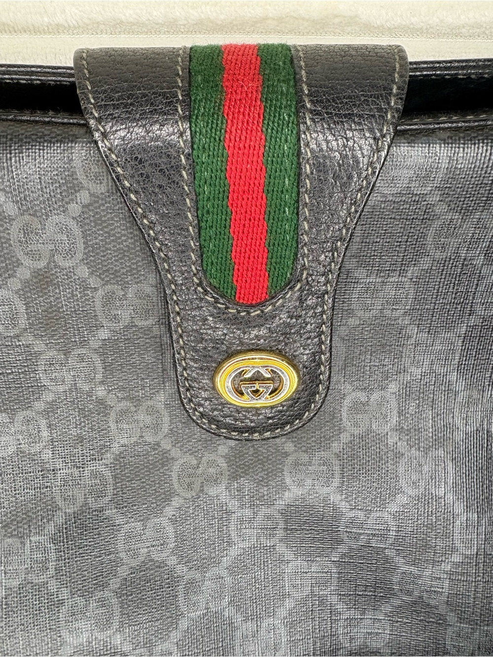 Gucci Vintage GG Monogram Supreme Sherry Web Ophidia Crossbody Bag w COA - Picture 3 of 16